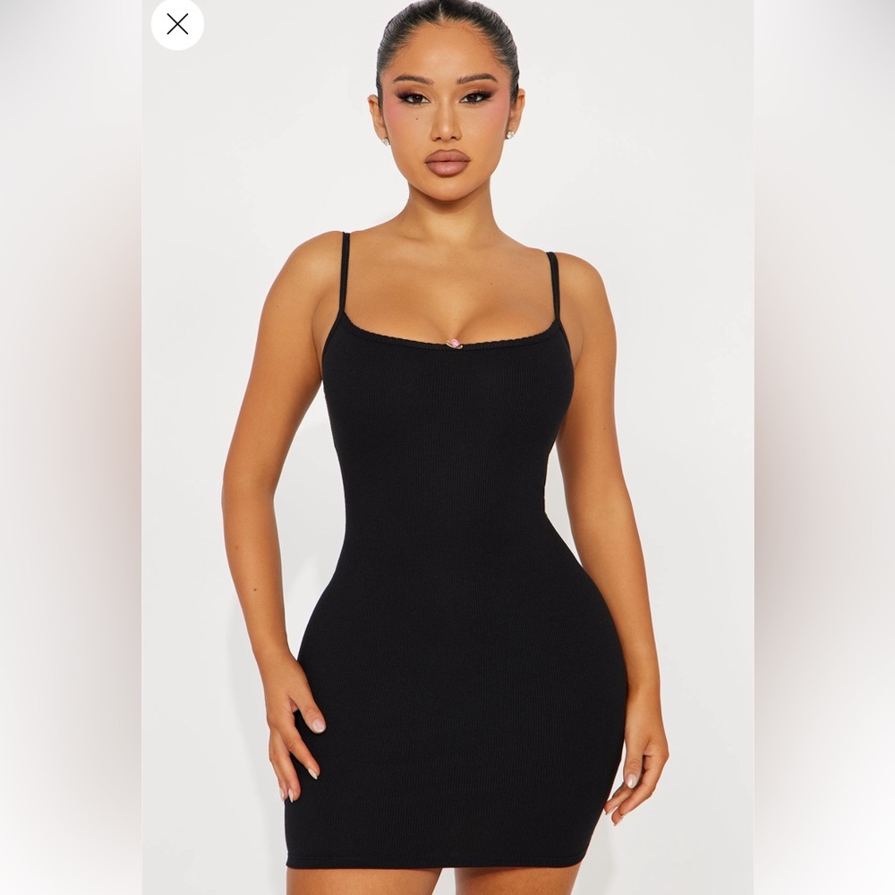 Black Rosette Bodycon Mini Dress